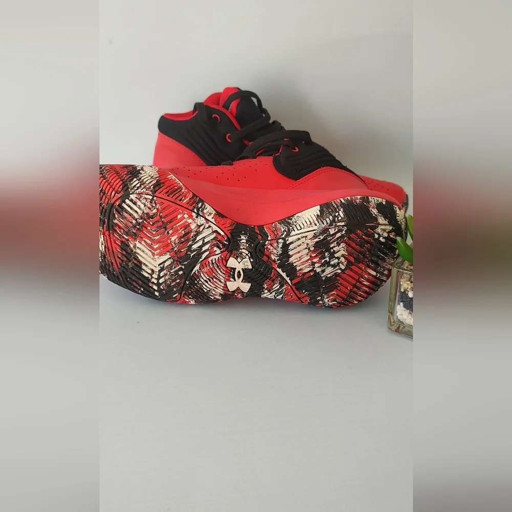 Under Armour Red and Black Athletic Shoes Boys